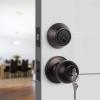 imageProbrico Oil Rubbed Bronze Door Knobs with Single Cylinder Deadbolts Exterior keyed Alike Handleset Combo Pack Lockset for Front Door and Outside Gate Set of 4Oil Rubbed Bronze