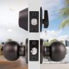 imageProbrico Oil Rubbed Bronze Door Knobs with Single Cylinder Deadbolts Exterior keyed Alike Handleset Combo Pack Lockset for Front Door and Outside Gate Set of 4Oil Rubbed Bronze