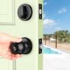 imageProbrico Oil Rubbed Bronze Door Knobs with Single Cylinder Deadbolts Exterior keyed Alike Handleset Combo Pack Lockset for Front Door and Outside Gate Set of 4Black