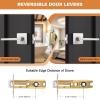 imageProbrico Privacy Black Door Handle Interior Lockset Heavy Duty Square Door Lever for Bedroom or Bathroom Reversible Keyless Slim Handleset Door Knob 10PackBrushed Nickel