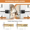 imageProbrico Privacy Black Door Handle Interior Lockset Heavy Duty Square Door Lever for Bedroom or Bathroom Reversible Keyless Slim Handleset Door Knob 10PackBlack