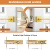 imageProbrico Privacy Black Door Handle Interior Lockset Heavy Duty Square Door Lever for Bedroom or Bathroom Reversible Keyless Slim Handleset Door Knob 10PackGold