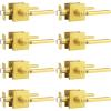 imageProbrico Privacy Black Door Handle Interior Lockset Heavy Duty Square Door Lever for Bedroom or Bathroom Reversible Keyless Slim Handleset Door Knob 10PackGold