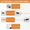 imageProbrico Privacy Black Door Handle Interior Lockset Heavy Duty Square Door Lever for Bedroom or Bathroom Reversible Keyless Slim Handleset Door Knob 10PackPolished Chrome
