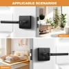 imageProbrico Privacy Black Door Handle Interior Lockset Heavy Duty Square Door Lever for Bedroom or Bathroom Reversible Keyless Slim Handleset Door Knob 10PackBlack