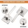 imageProbrico Privacy Black Door Handle Interior Lockset Heavy Duty Square Door Lever for Bedroom or Bathroom Reversible Keyless Slim Handleset Door Knob 10PackBrushed Nickel
