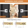 imageProbrico Privacy Black Door Handle Interior Lockset Heavy Duty Square Door Lever for Bedroom or Bathroom Reversible Keyless Slim Handleset Door Knob 10PackPolished Chrome
