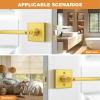 imageProbrico Privacy Black Door Handle Interior Lockset Heavy Duty Square Door Lever for Bedroom or Bathroom Reversible Keyless Slim Handleset Door Knob 10PackGold
