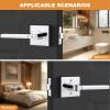 imageProbrico Privacy Black Door Handle Interior Lockset Heavy Duty Square Door Lever for Bedroom or Bathroom Reversible Keyless Slim Handleset Door Knob 10PackPolished Chrome