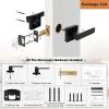 imageProbrico Privacy Black Door Handle NonSlip Grip Heavy Duty Interior Door Handles for Bathroom Bedroom with Lock Square Knob Lockset for Left and Right Handed Doors 5 PackBlack