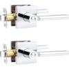 imageProbrico Privacy Door Handle Interior Heavy Duty Square Brushed Nickel Door Knobs for Bedroom Bathroom Reversible Keyless Door Lever Satin Nickel 10 PackPolished Chrome