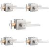 imageProbrico Privacy Door Handle Interior Heavy Duty Square Brushed Nickel Door Knobs for Bedroom Bathroom Reversible Keyless Door Lever Satin Nickel 10 PackBrushed Nickel