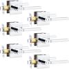 imageProbrico Privacy Door Handle Interior Heavy Duty Square Brushed Nickel Door Knobs for Bedroom Bathroom Reversible Keyless Door Lever Satin Nickel 10 PackPolished Chrome