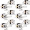 imageProbrico Satin Nickel Square Entry Levers Locksets and Single Cylinder Deadbolts Combination Set Heavy Duty Front Door Office Entrance Levers 3 Pack Keyed AlikeAll Same KeysBrushed Nickel