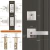 imageProbrico Satin Nickel Square Entry Levers Locksets and Single Cylinder Deadbolts Combination Set Heavy Duty Front Door Office Entrance Levers 3 Pack Keyed AlikeAll Same KeysBrushed Nickel