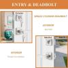 imageProbrico Satin Nickel Square Entry Levers Locksets and Single Cylinder Deadbolts Combination Set Heavy Duty Front Door Office Entrance Levers 3 Pack Keyed AlikeAll Same KeysBrushed Nickel