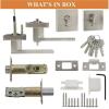 imageProbrico Satin Nickel Square Entry Levers Locksets and Single Cylinder Deadbolts Combination Set Heavy Duty Front Door Office Entrance Levers 3 Pack Keyed AlikeAll Same KeysBrushed Nickel
