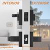 imageProbrico Satin Nickel Square Entry Levers Locksets and Single Cylinder Deadbolts Combination Set Heavy Duty Front Door Office Entrance Levers 3 Pack Keyed AlikeAll Same KeysBlack