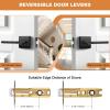 imageProbrico Square Gold Passage Door Handle Heavy Duty Brass Keyless Door Lever Lock for Hallway Closet Interior Door Knobs Lockset Slim Handed Levers 10 PackBlack