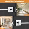 imageProbrico Square Gold Passage Door Handle Heavy Duty Brass Keyless Door Lever Lock for Hallway Closet Interior Door Knobs Lockset Slim Handed Levers 10 PackPolished Chrome