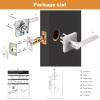 imageProbrico Square Gold Passage Door Handle Heavy Duty Brass Keyless Door Lever Lock for Hallway Closet Interior Door Knobs Lockset Slim Handed Levers 10 PackBrushed Nickel