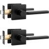 imageProbrico Square Gold Passage Door Handle Heavy Duty Brass Keyless Door Lever Lock for Hallway Closet Interior Door Knobs Lockset Slim Handed Levers 10 PackBlack
