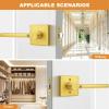 imageProbrico Square Gold Passage Door Handle Heavy Duty Brass Keyless Door Lever Lock for Hallway Closet Interior Door Knobs Lockset Slim Handed Levers 10 PackGold