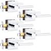 imageProbrico Square Gold Passage Door Handle Heavy Duty Brass Keyless Door Lever Lock for Hallway Closet Interior Door Knobs Lockset Slim Handed Levers 10 PackPolished Chrome