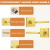 imageProbrico Square Gold Passage Door Handle Heavy Duty Brass Keyless Door Lever Lock for Hallway Closet Interior Door Knobs Lockset Slim Handed Levers 10 PackGold