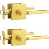 imageProbrico Square Gold Passage Door Handle Heavy Duty Brass Keyless Door Lever Lock for Hallway Closet Interior Door Knobs Lockset Slim Handed Levers 10 PackGold