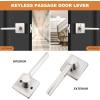 imageProbrico Square Gold Passage Door Handle Heavy Duty Brass Keyless Door Lever Lock for Hallway Closet Interior Door Knobs Lockset Slim Handed Levers 10 PackBrushed Nickel
