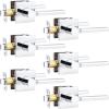 imageProbrico Square Gold Passage Door Handle Heavy Duty Brass Keyless Door Lever Lock for Hallway Closet Interior Door Knobs Lockset Slim Handed Levers 10 PackPolished Chrome