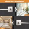 imageProbrico Square Gold Passage Door Handle Heavy Duty Brass Keyless Door Lever Lock for Hallway Closet Interior Door Knobs Lockset Slim Handed Levers 10 PackBrushed Nickel