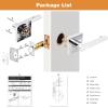 imageProbrico Square Gold Passage Door Handle Heavy Duty Brass Keyless Door Lever Lock for Hallway Closet Interior Door Knobs Lockset Slim Handed Levers 10 PackPolished Chrome
