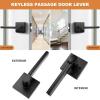 imageProbrico Square Gold Passage Door Handle Heavy Duty Brass Keyless Door Lever Lock for Hallway Closet Interior Door Knobs Lockset Slim Handed Levers 10 PackBlack
