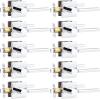 imageProbrico Square Gold Passage Door Handle Heavy Duty Brass Keyless Door Lever Lock for Hallway Closet Interior Door Knobs Lockset Slim Handed Levers 10 PackPolished Chrome