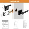 imageProbrico Square Gold Passage Door Handle Heavy Duty Brass Keyless Door Lever Lock for Hallway Closet Interior Door Knobs Lockset Slim Handed Levers 10 PackBlack