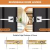 imageProbrico Square Gold Passage Door Handle Heavy Duty Brass Keyless Door Lever Lock for Hallway Closet Interior Door Knobs Lockset Slim Handed Levers 10 PackPolished Chrome