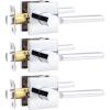 imageProbrico Square Gold Passage Door Handle Heavy Duty Brass Keyless Door Lever Lock for Hallway Closet Interior Door Knobs Lockset Slim Handed Levers 10 PackPolished Chrome