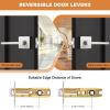 imageProbrico Square Gold Passage Door Handle Heavy Duty Brass Keyless Door Lever Lock for Hallway Closet Interior Door Knobs Lockset Slim Handed Levers 10 PackBrushed Nickel