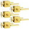 imageProbrico Square Gold Passage Door Handle Heavy Duty Brass Keyless Door Lever Lock for Hallway Closet Interior Door Knobs Lockset Slim Handed Levers 10 PackGold