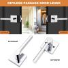 imageProbrico Square Gold Passage Door Handle Heavy Duty Brass Keyless Door Lever Lock for Hallway Closet Interior Door Knobs Lockset Slim Handed Levers 10 PackPolished Chrome