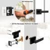 imageProbrico Square Passage Interior Keyless Door Handle Heavy Duty Door Knobs for Hall and Closet Doors NonSlip Grip Levers for RightLeft Handed Doors Matt Black 5 PackBlack