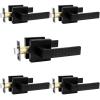 imageProbrico Square Passage Interior Keyless Door Handle Heavy Duty Door Knobs for Hall and Closet Doors NonSlip Grip Levers for RightLeft Handed Doors Matt Black 5 PackBlack