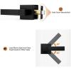imageProbrico Square Passage Interior Keyless Door Handle Heavy Duty Door Knobs for Hall and Closet Doors NonSlip Grip Levers for RightLeft Handed Doors Matt Black 5 PackBlack