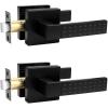 imageProbrico Square Passage Interior Keyless Door Handle Heavy Duty Door Knobs for Hall and Closet Doors NonSlip Grip Levers for RightLeft Handed Doors Matt Black 5 PackBlack