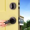 imageProbrico Straight Door Handleset Levers with Single Cylinder Deadbolts Combo Keyed Alike Entry Door Handles Lockset Reversible Door Knobs for Right ampamp Left Side Oil Rubbed Bronze 2 Pack