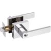 imageProbrico Brushed Gold Keyed Entry Door Handle Square Heavy Duty Satin Brass Entrance Door Lock Levers Reversible Lockset for Exterior and Interior Doors Different Keys 3 PackPolished Chrome