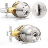 imageProbrico Entry Door Handle Set with Single Cylinder Deadbolts Combo PackSatin Nickel Finish Door Knobs with LockampampKeys Round Door Handleset Keyed Alike Modern Door Knob Set