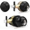 imageProbrico Entry Door Knob Lock Set and Double Cylinder Deadbolt Combination Set OilRubbed Bronze 3 Pack Keyed AlikeBlack